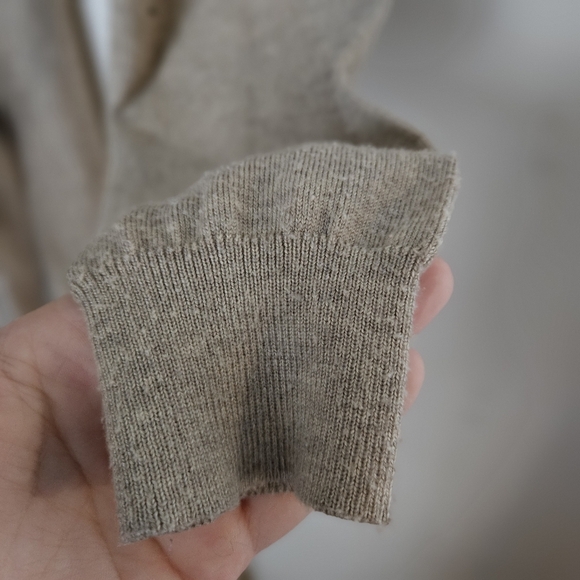 Modern Citizen Front-Wrap Dress Lenese Midi Oatmeal Tan V-Neck Business Casual - Picture 6 of 16